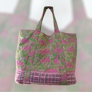 Pomegranate Quilted Tote/Diaper Bag 100% Cotton